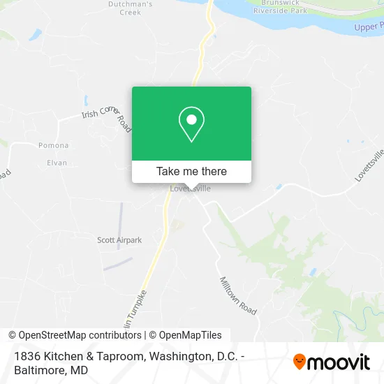 1836 Kitchen & Taproom map