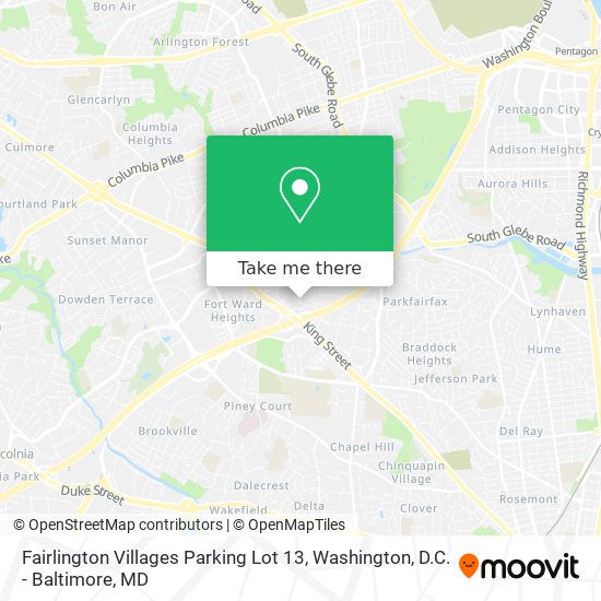 Mapa de Fairlington Villages Parking Lot 13