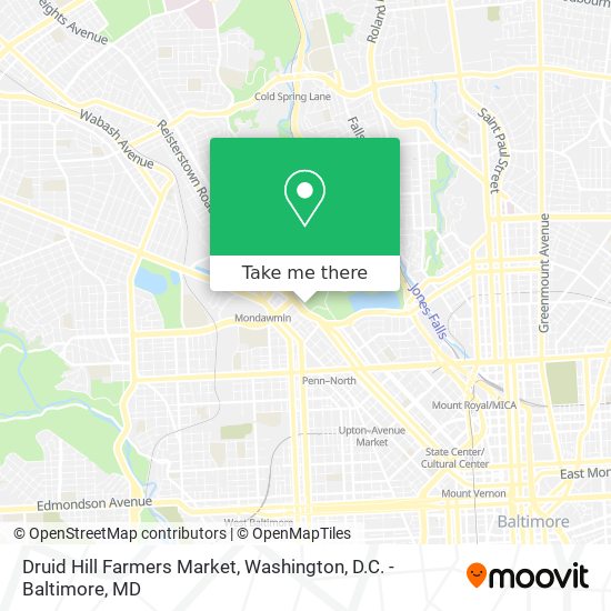 Druid Hill Farmers Market map