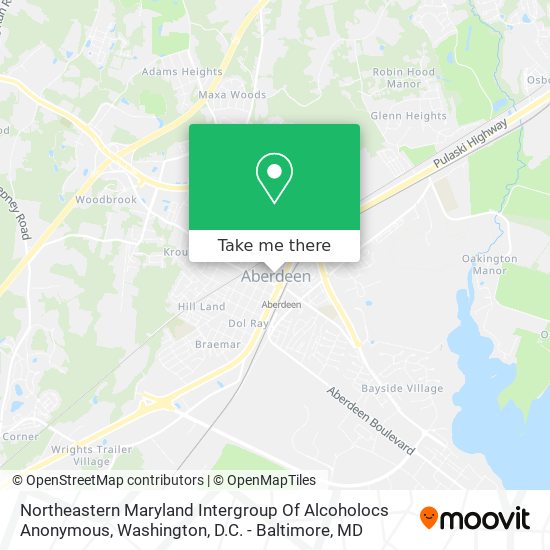 Northeastern Maryland Intergroup Of Alcoholocs Anonymous map