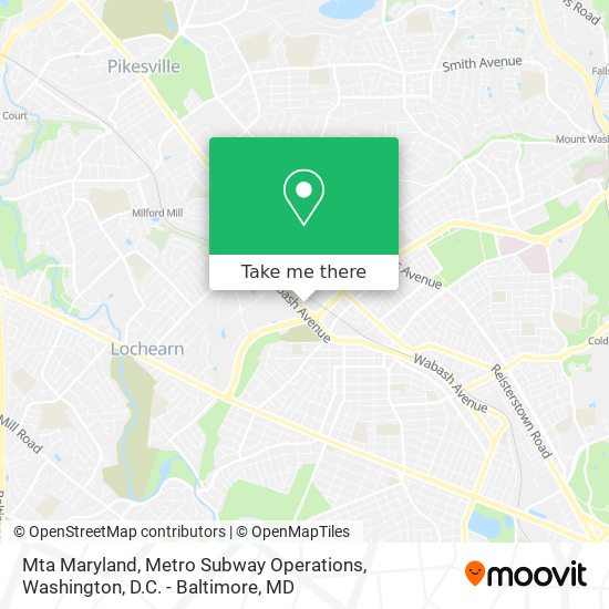 Mta Maryland, Metro Subway Operations map