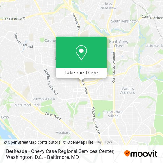 Mapa de Bethesda - Chevy Case Regional Services Center
