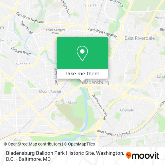 Bladensburg Balloon Park Historic Site map