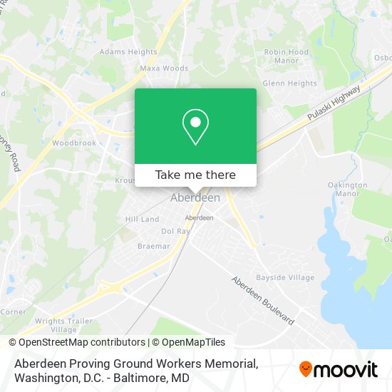 Aberdeen Proving Ground Workers Memorial map