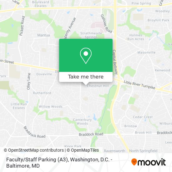 Faculty/Staff Parking (A3) map