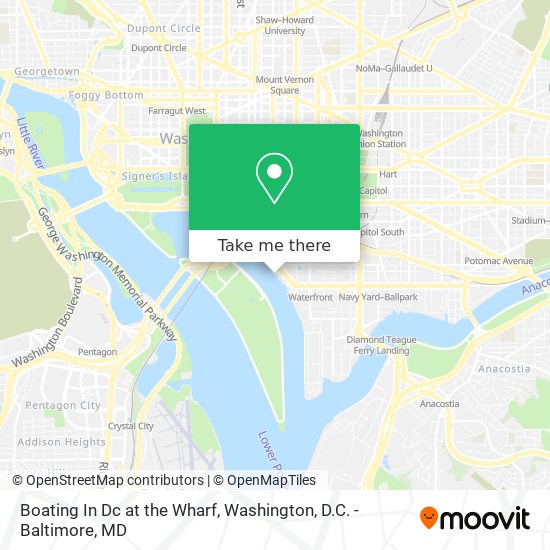 Mapa de Boating In Dc at the Wharf