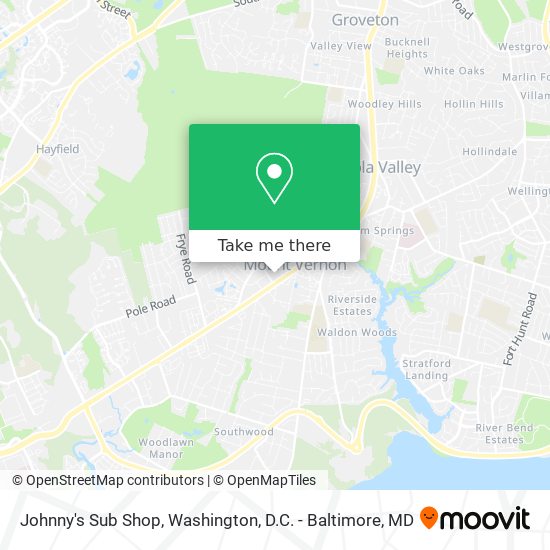 Johnny's Sub Shop map