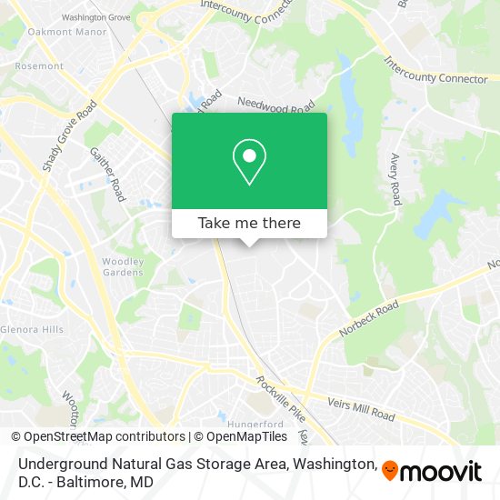 Mapa de Underground Natural Gas Storage Area