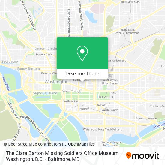 The Clara Barton Missing Soldiers Office Museum map