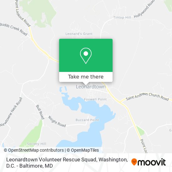 Leonardtown Volunteer Rescue Squad map