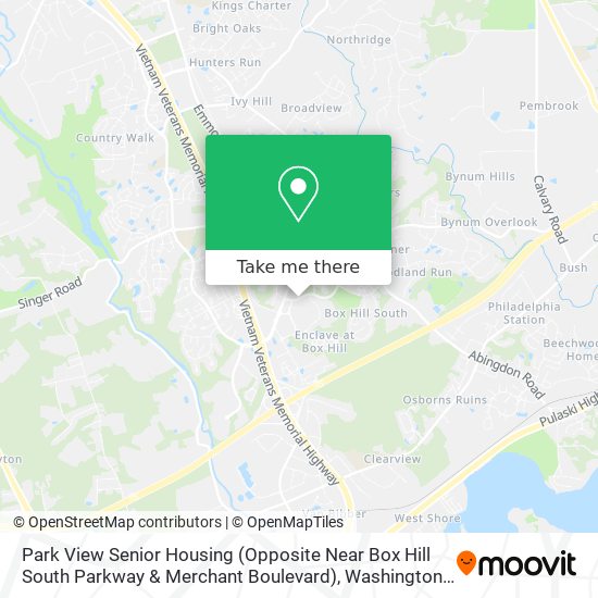 Mapa de Park View Senior Housing (Opposite Near Box Hill South Parkway & Merchant Boulevard)