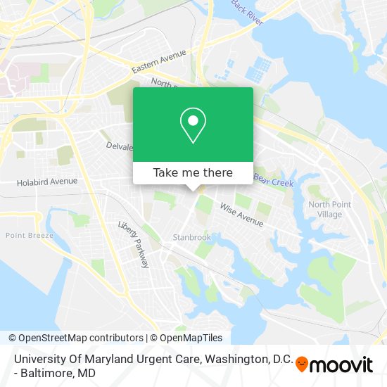University Of Maryland Urgent Care map