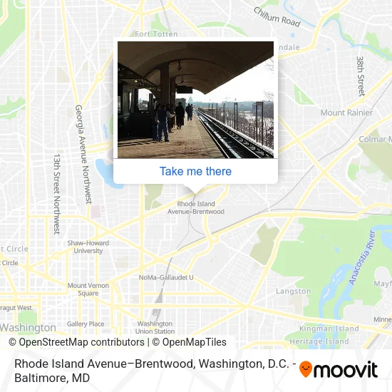 Rhode Island Avenue–Brentwood map