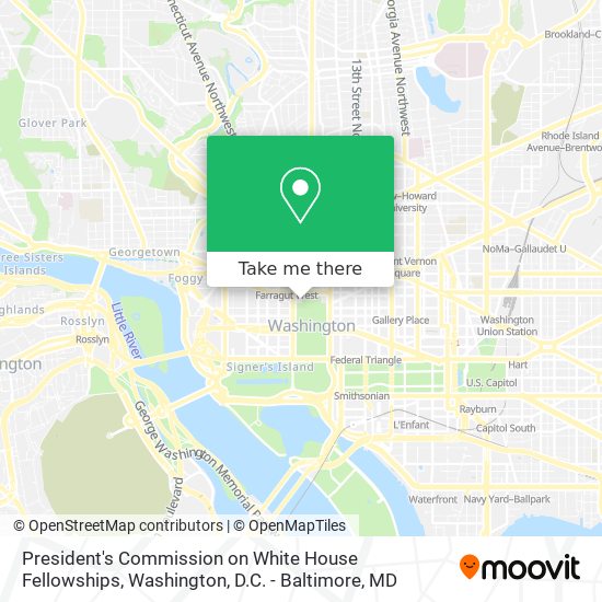 Mapa de President's Commission on White House Fellowships