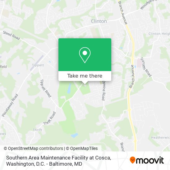 Southern Area Maintenance Facility at Cosca map
