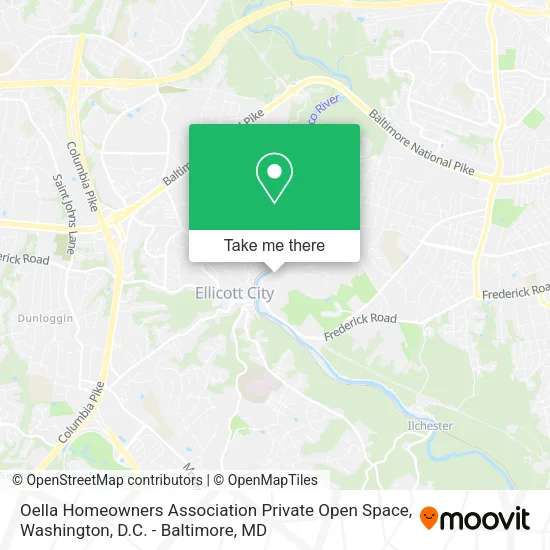 Oella Homeowners Association Private Open Space map