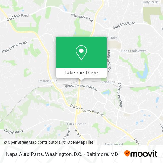 Mapa de Napa Auto Parts