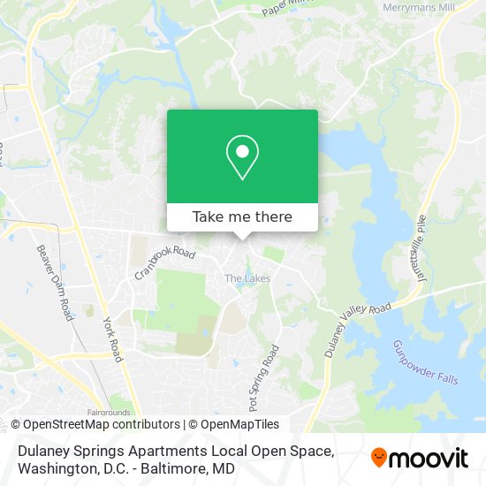 Dulaney Springs Apartments Local Open Space map