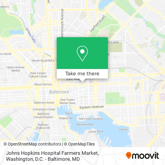 Johns Hopkins Hospital Farmers Market map