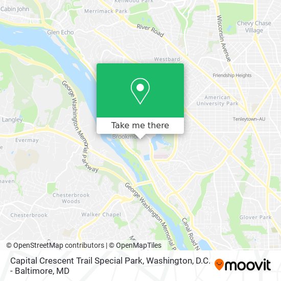 Capital Crescent Trail Special Park map