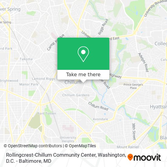 Rollingcrest-Chillum Community Center map