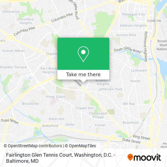 Fairlington Glen Tennis Court map