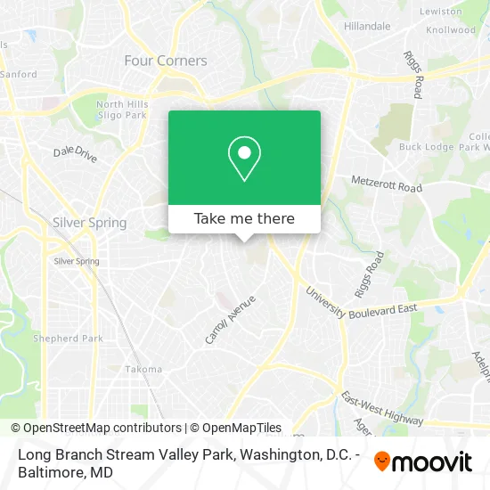 Long Branch Stream Valley Park map