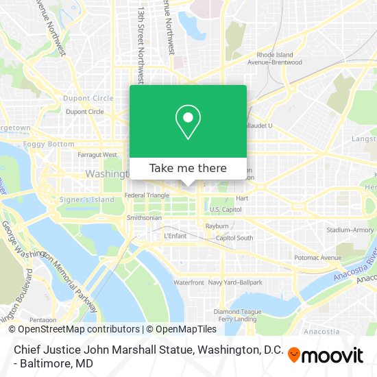 Chief Justice John Marshall Statue map