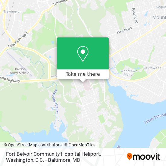 Fort Belvoir Community Hospital Heliport map