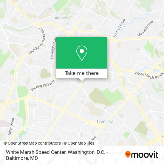 White Marsh Speed Center map