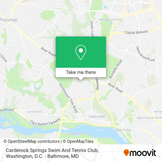 Carderock Springs Swim And Tennis Club map