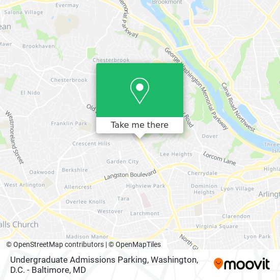 Mapa de Undergraduate Admissions Parking