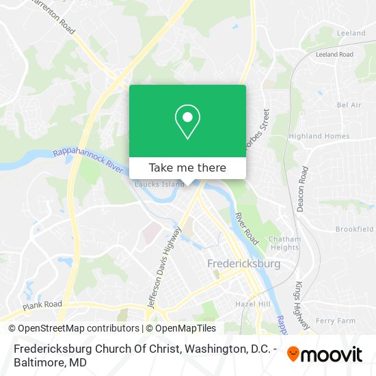 Fredericksburg Church Of Christ map