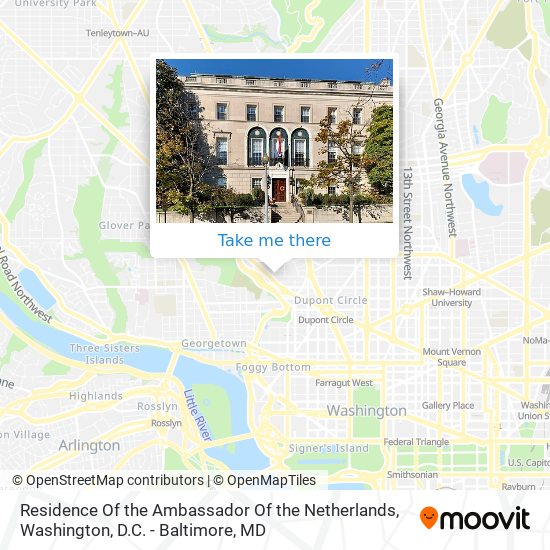 Residence Of the Ambassador Of the Netherlands map