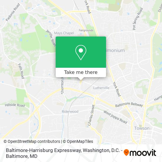 Mapa de Baltimore-Harrisburg Expressway
