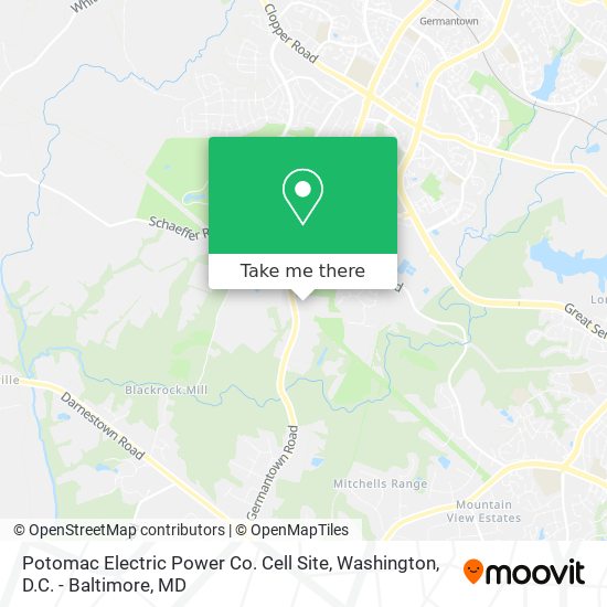 Potomac Electric Power Co. Cell Site map