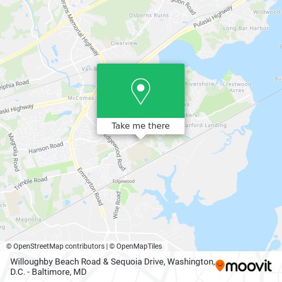 Willoughby Beach Road & Sequoia Drive map