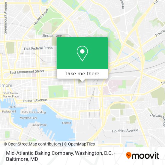 Mapa de Mid-Atlantic Baking Company