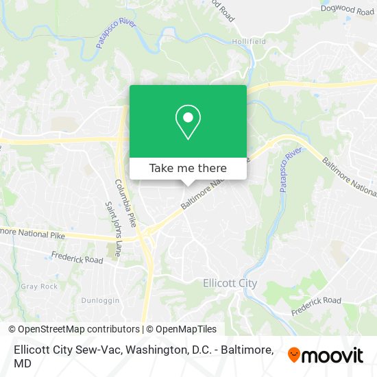 Mapa de Ellicott City Sew-Vac