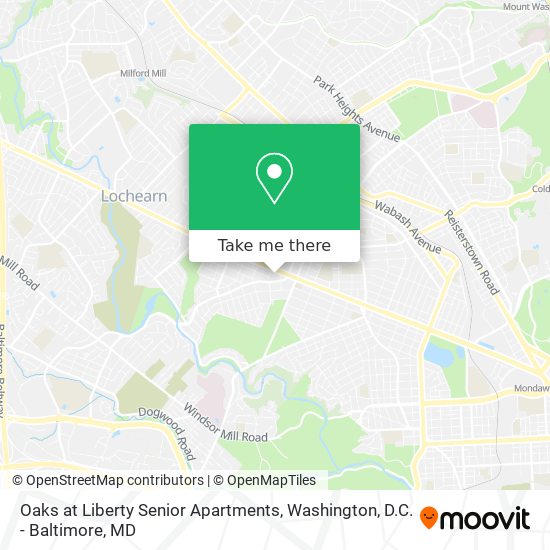 Mapa de Oaks at Liberty Senior Apartments