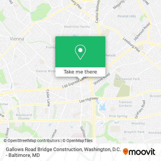 Gallows Road Bridge Construction map