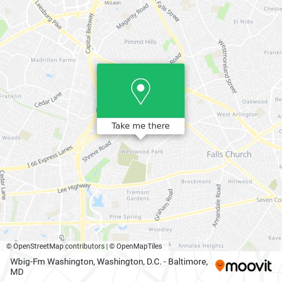 Mapa de Wbig-Fm Washington