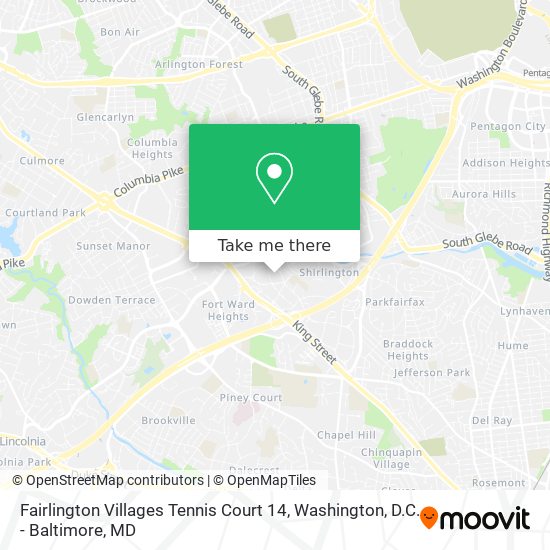 Fairlington Villages Tennis Court 14 map