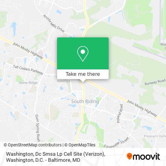 Washington, Dc Smsa Lp Cell Site (Verizon) map