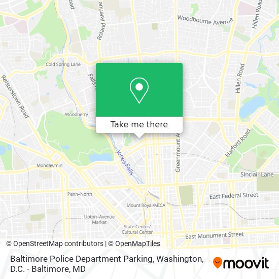 Mapa de Baltimore Police Department Parking