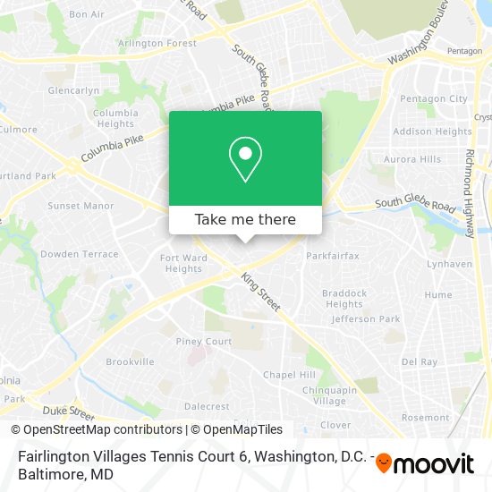 Fairlington Villages Tennis Court 6 map