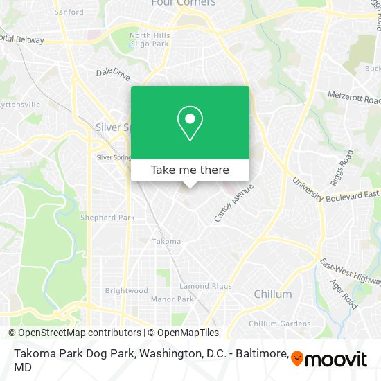 Takoma Park Dog Park map