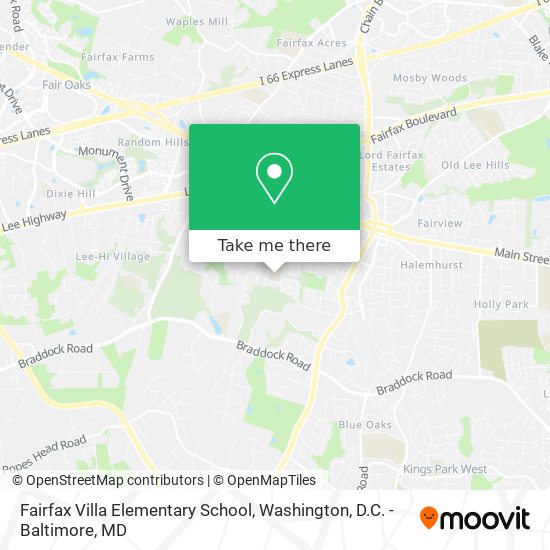 Mapa de Fairfax Villa Elementary School