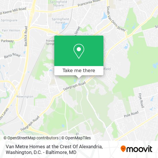 Mapa de Van Metre Homes at the Crest Of Alexandria