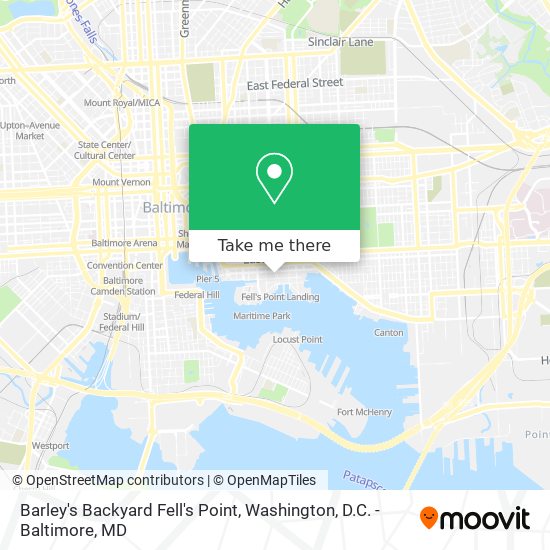 Mapa de Barley's Backyard Fell's Point